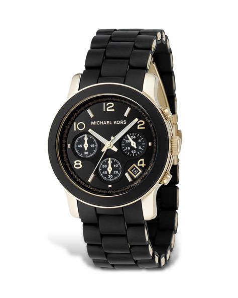 michael kors black rubber and gold mens watch|Michael Kors chronograph watch men's.